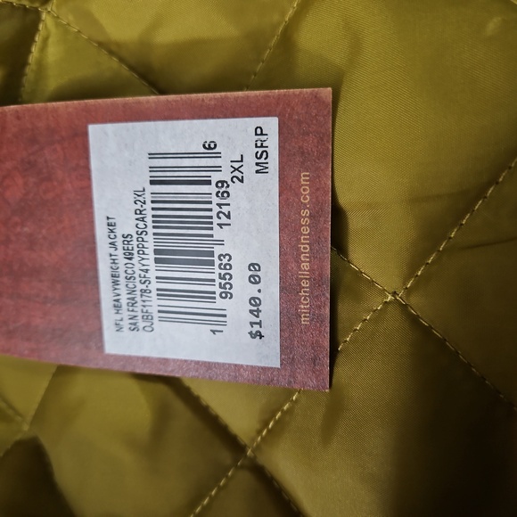 Mitchell and Ness San Francisco 49ers Heavyweight 2XL Jacket. NWT - Picture 9 of 12